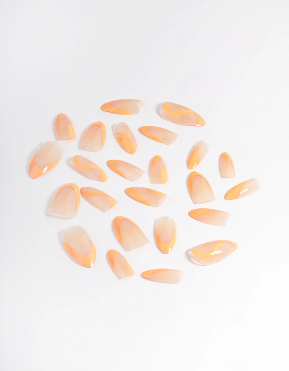 Orange Swirl Press On Nails - Image 2