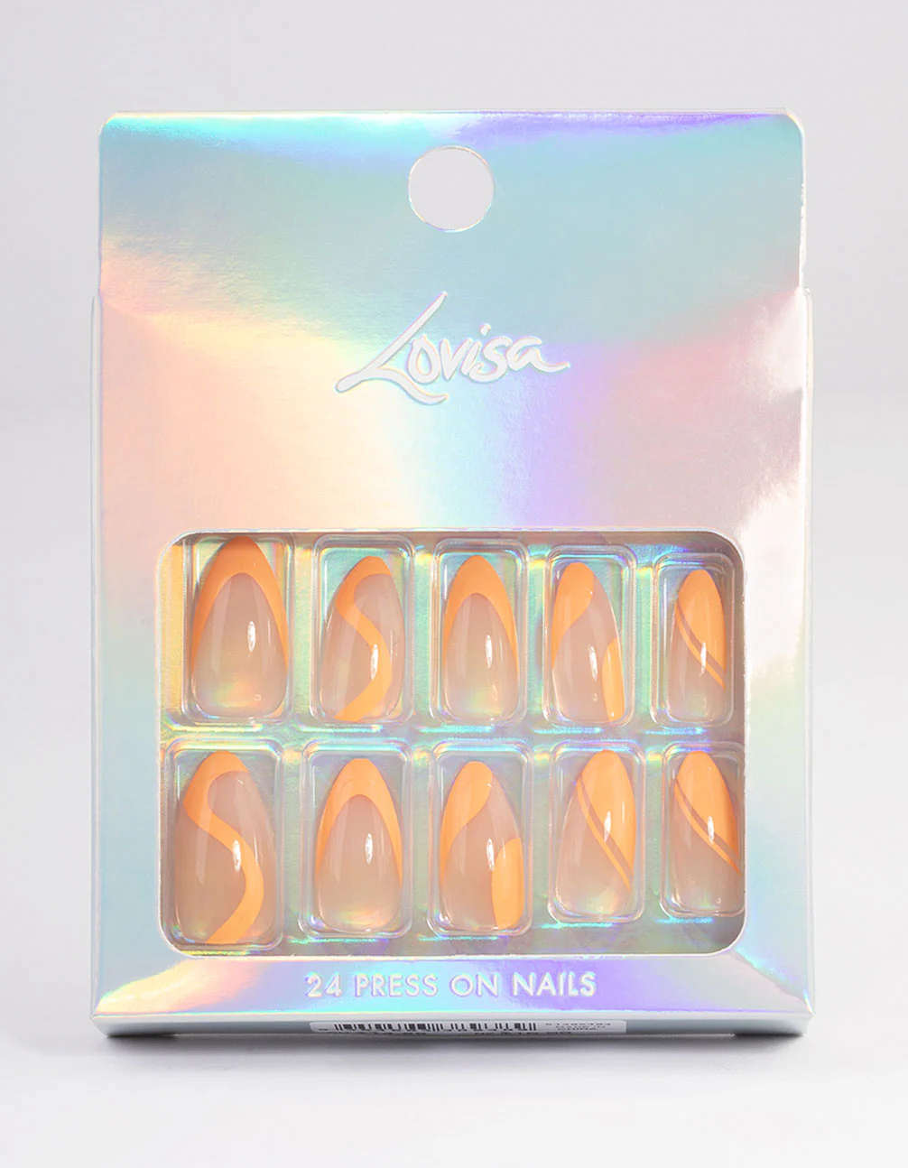 Orange Swirl Press On Nails - Image 3