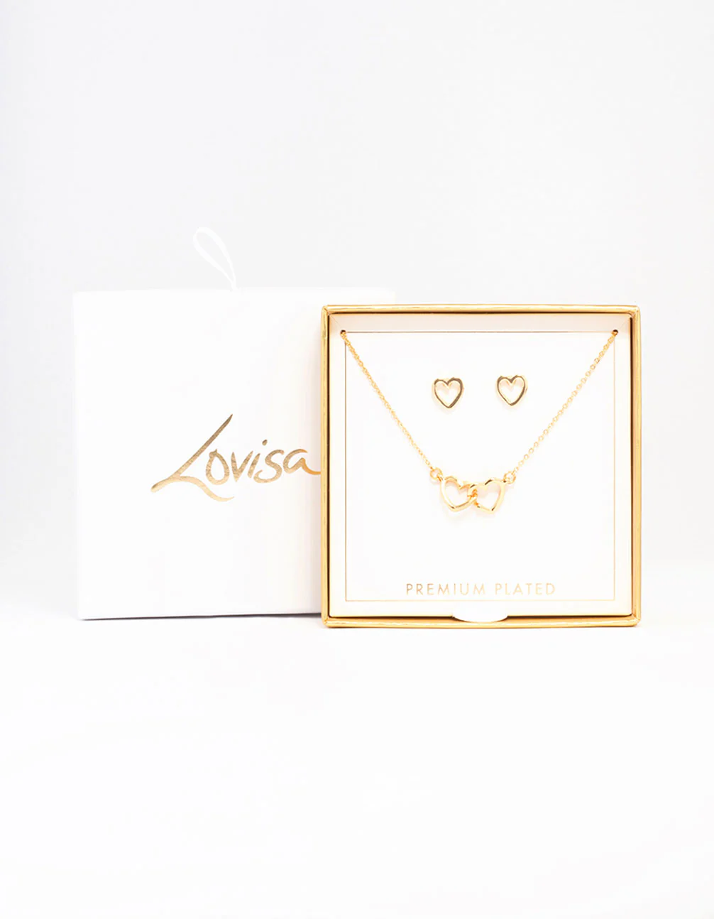 Gold Linked Heart Jewellery Set - Image 2
