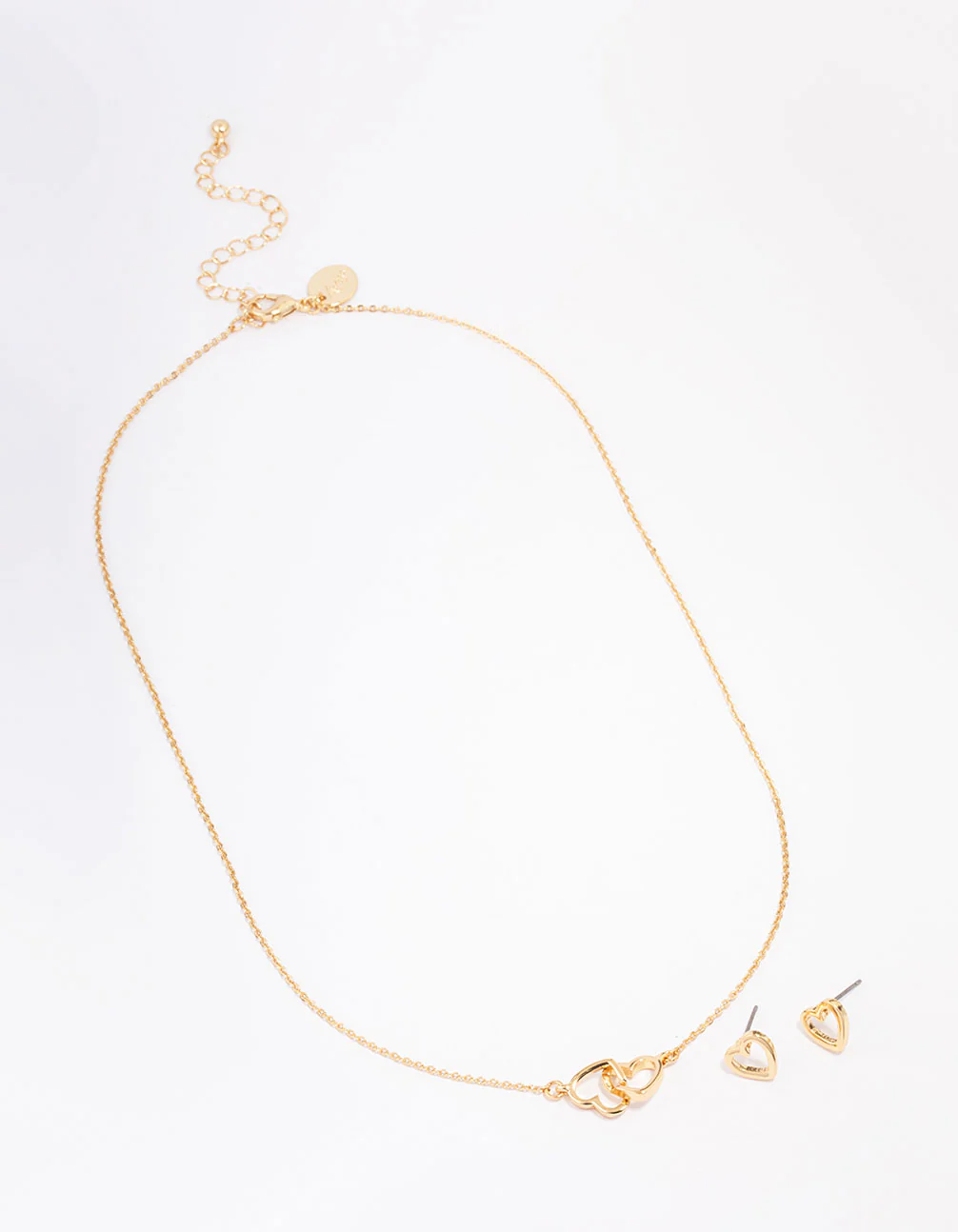Gold Linked Heart Jewellery Set - Image 3