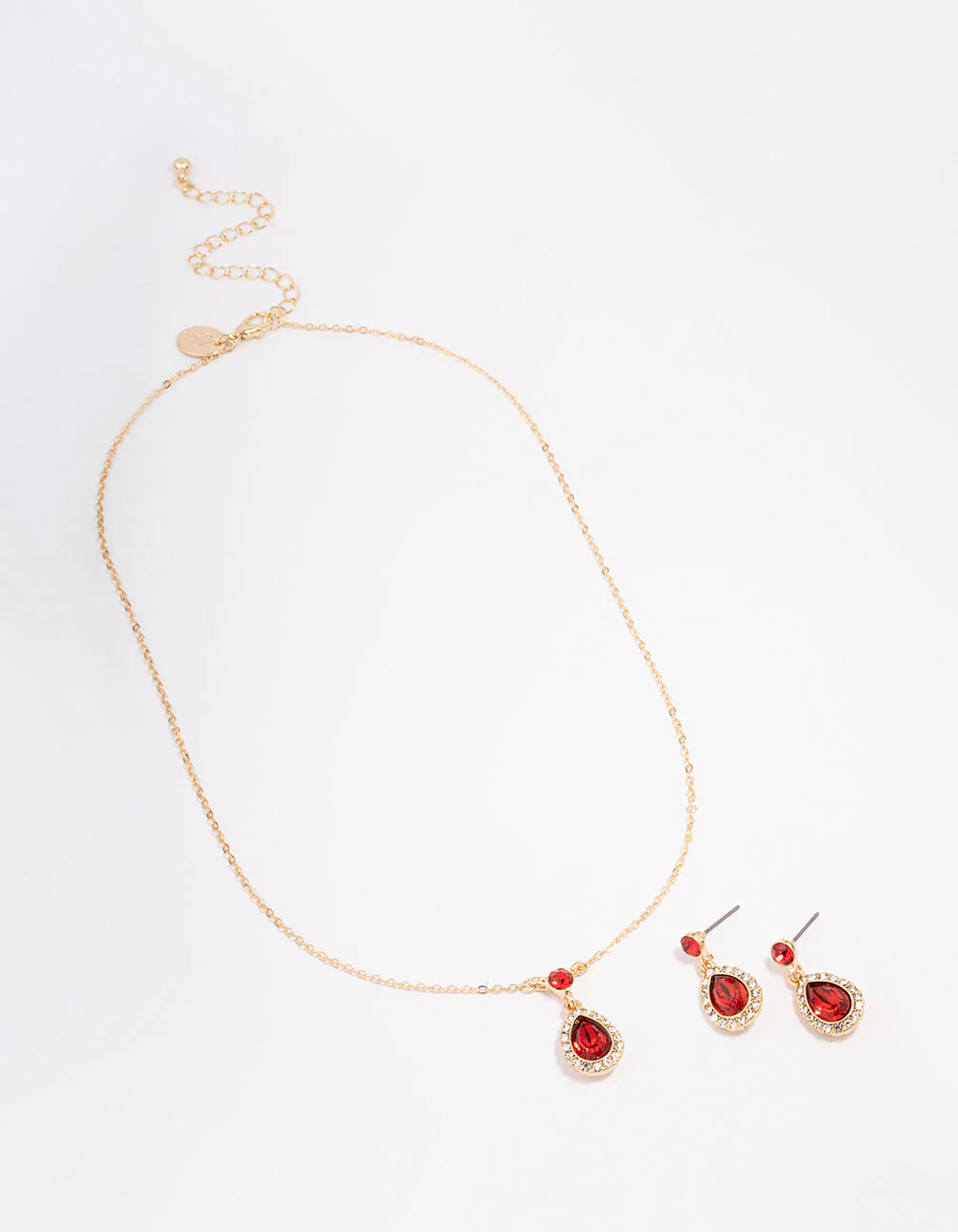 Gold Round & Pearl Halo Jewellery Set - Image 3