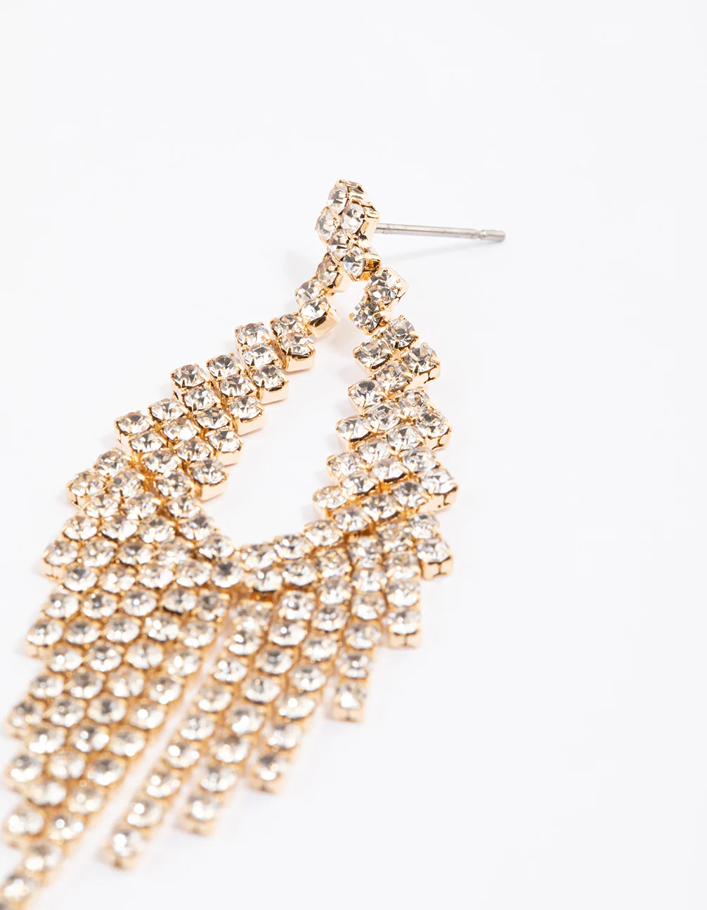 Gold Cup Chain Cascade Earrings - Image 3