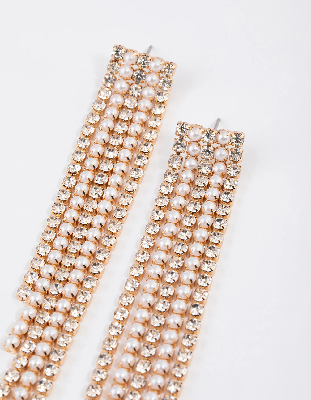 Gold Flowing Cupchain Earrings - Image 2