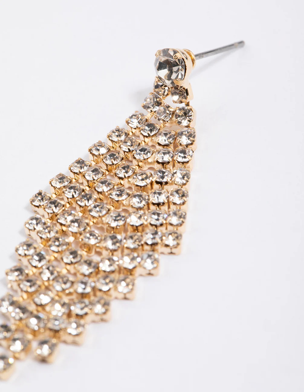 Gold Tier Diamante Drop Earrings - Image 3