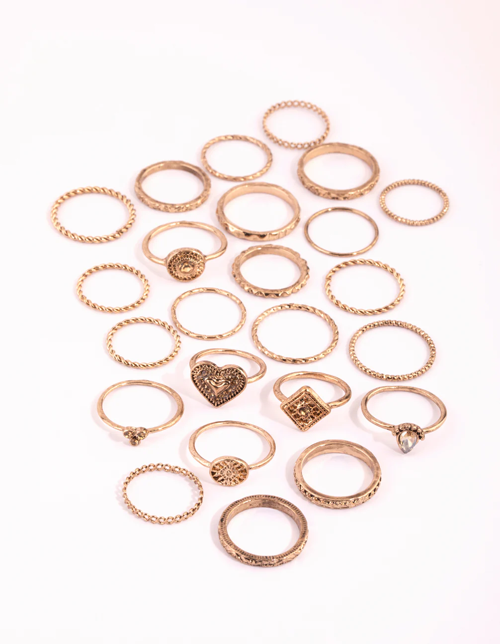 Antique Gold Etched Ring 24-Pack