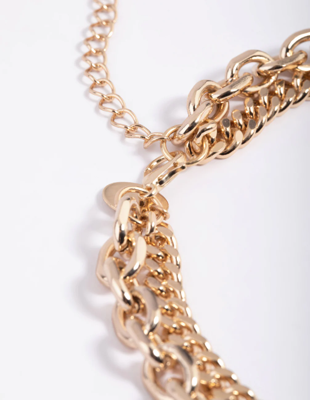 Gold Fob Chain Layered Necklace - Image 3