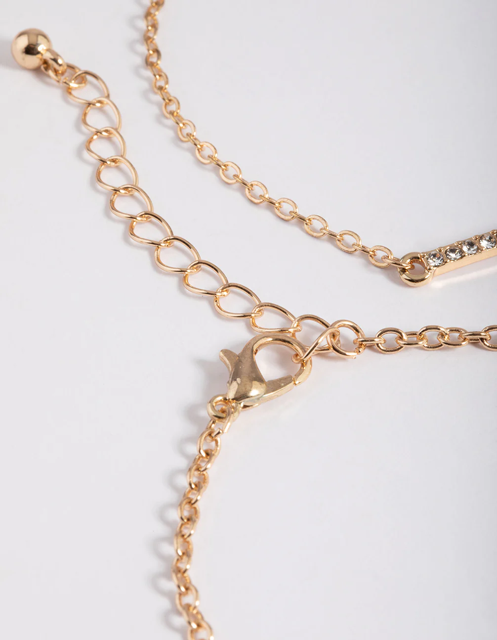 Gold Diamante Bar & Circle Bracelet 4-Pack - Image 4