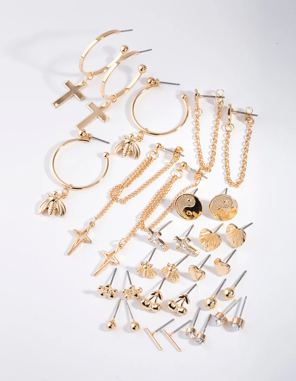 Gold Large Motifs 16-Pack Earring