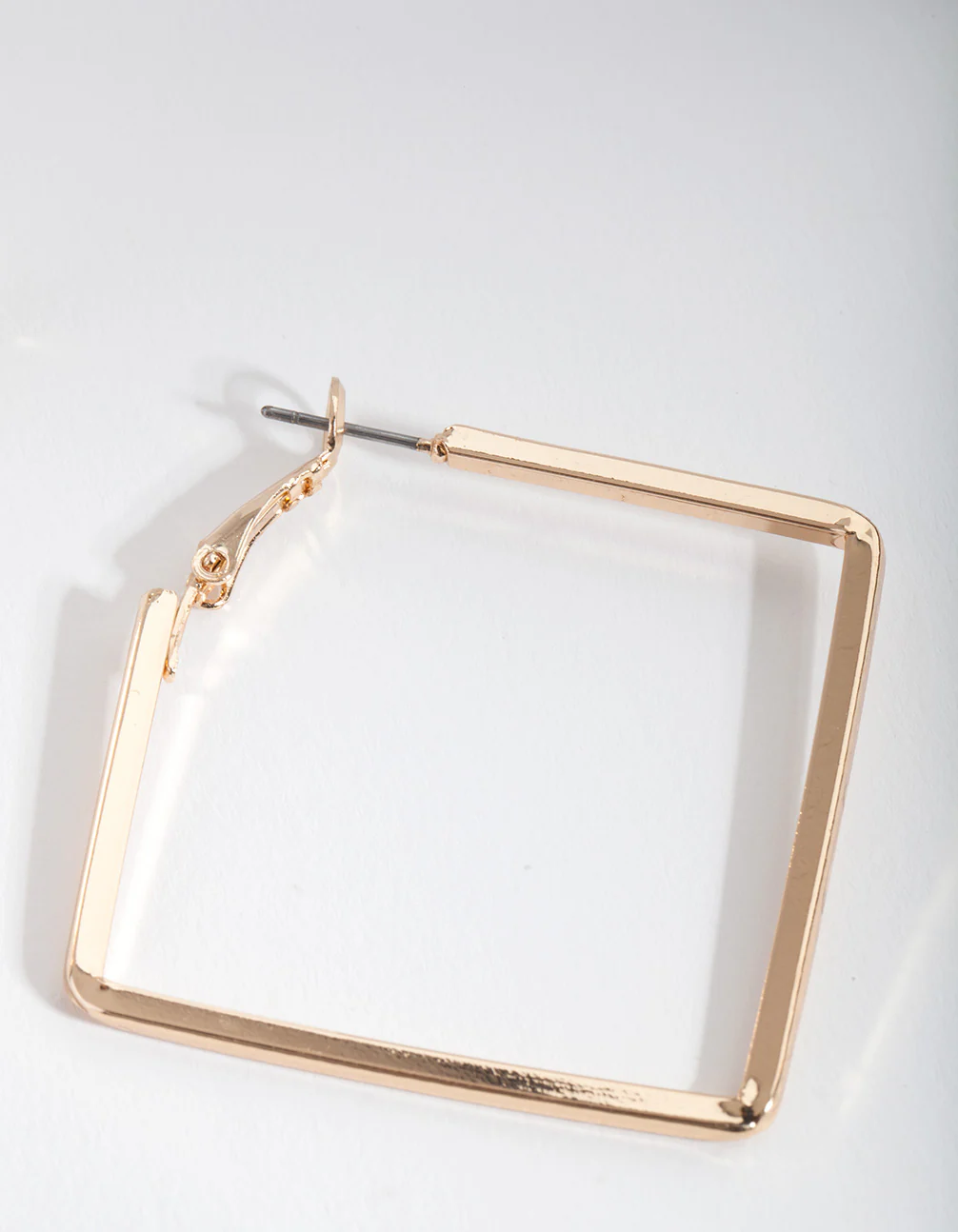 Gold Small Square Hoop Earrings - Image 2