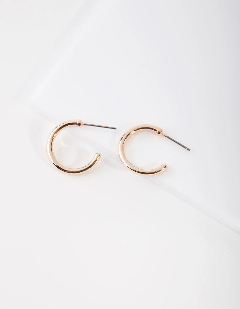 Gold Small Thick Hoop Earrings