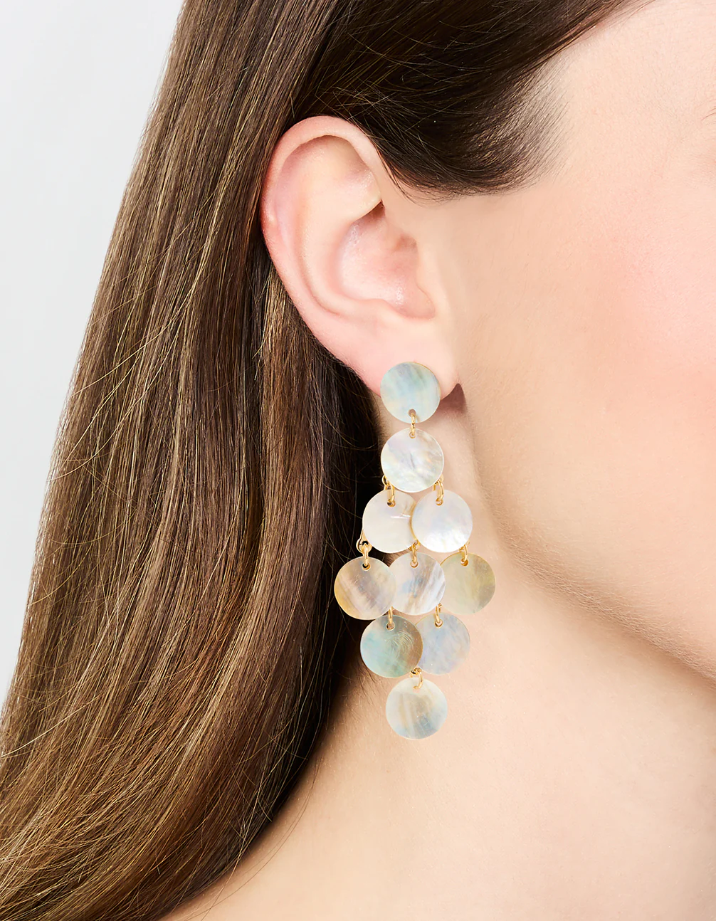 Genuine Shell Chandelier Drop Earrings - Image 2