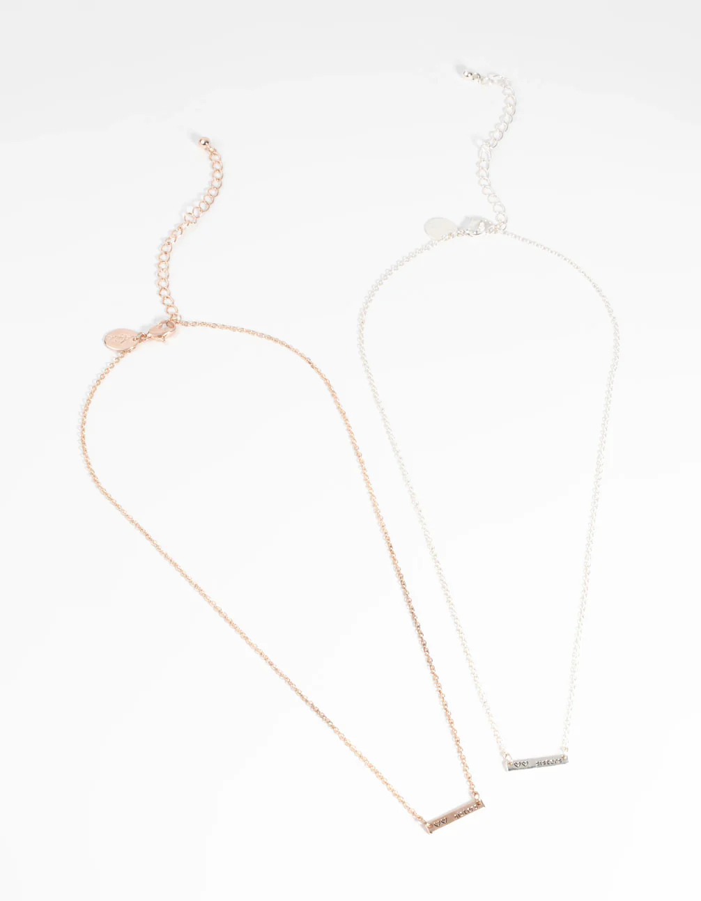 Mixed Metal Sister Necklace Set - Image 2