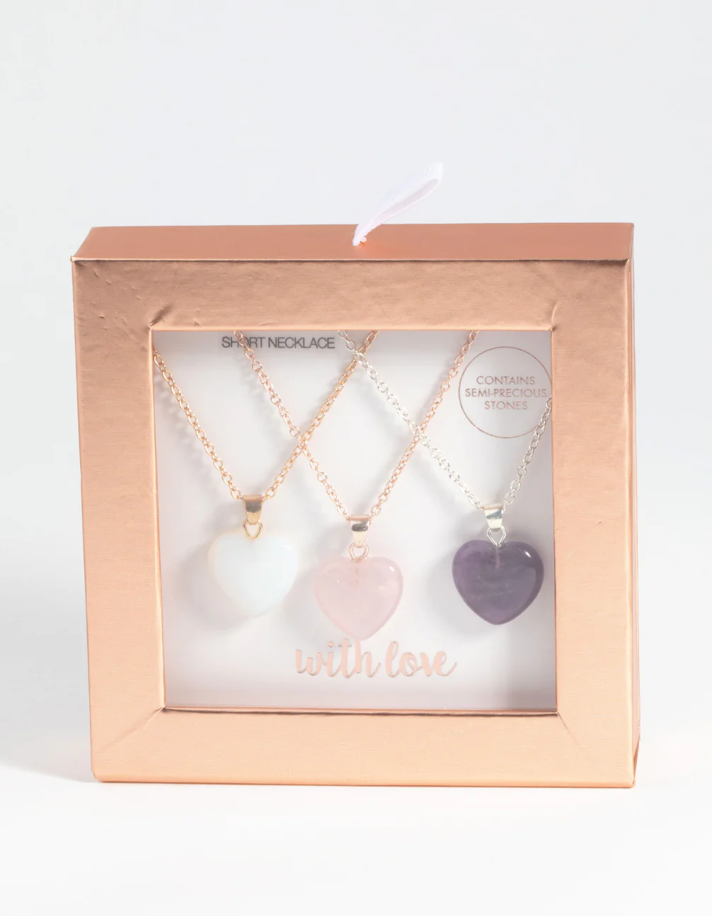 Mixed Metal Semi-Precious Heart Necklace Pack - Image 3