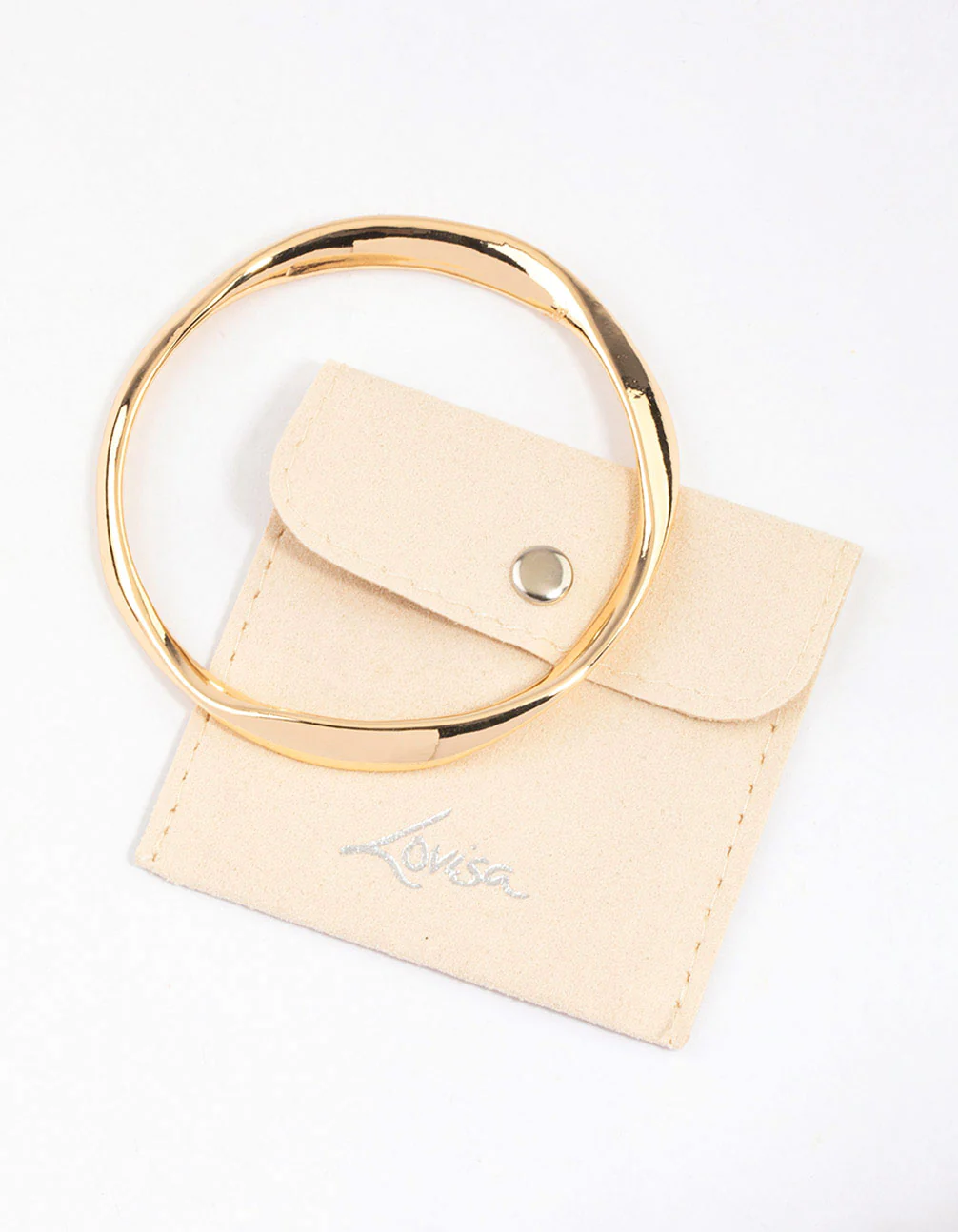 Gold Warped Bangle & Polishing Set - Image 2