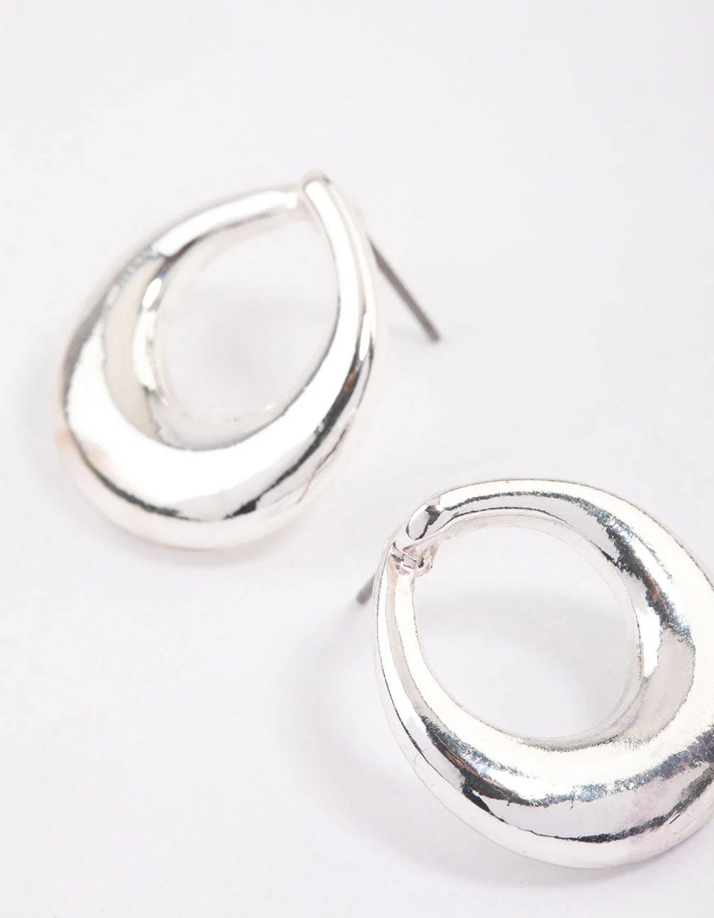 Silver Open Circle Stud Earrings & Polishing Set - Image 3