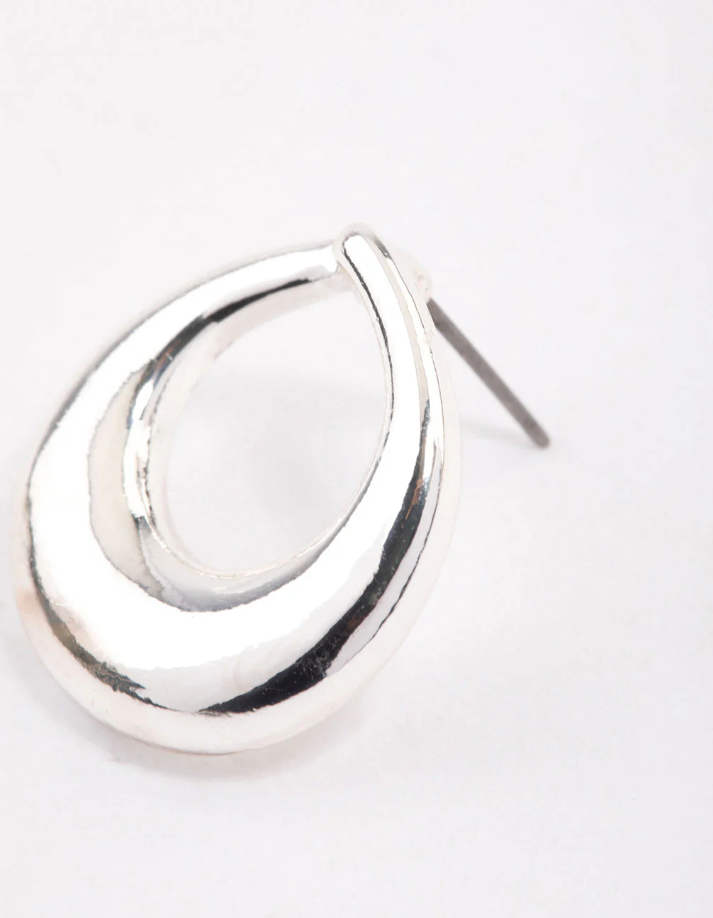 Silver Open Circle Stud Earrings & Polishing Set - Image 4