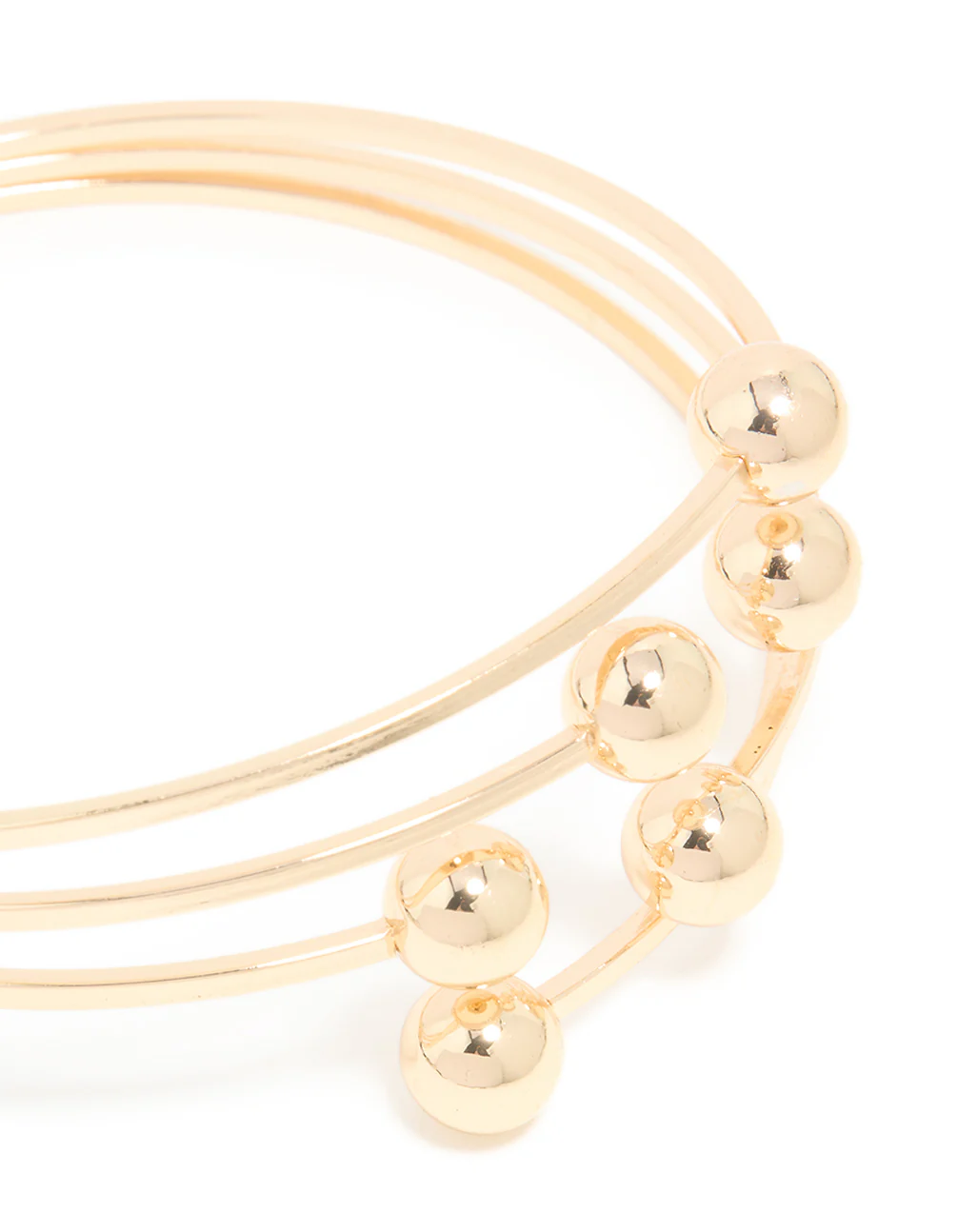 Gold Ball Layered Bangle - Image 2