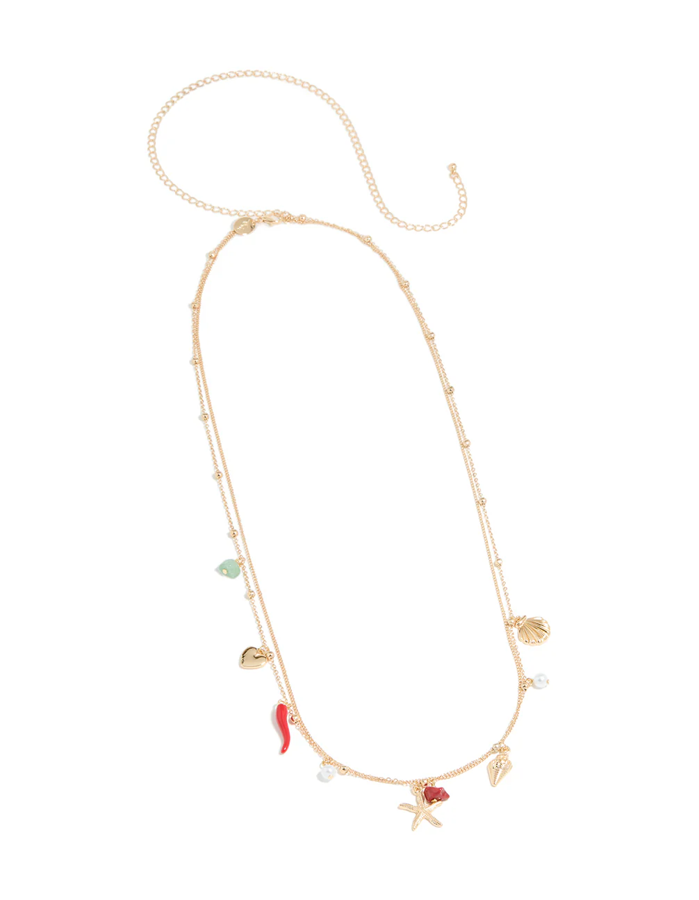Gold Ball & Shell Charm Layered Waist Chain - Image 2