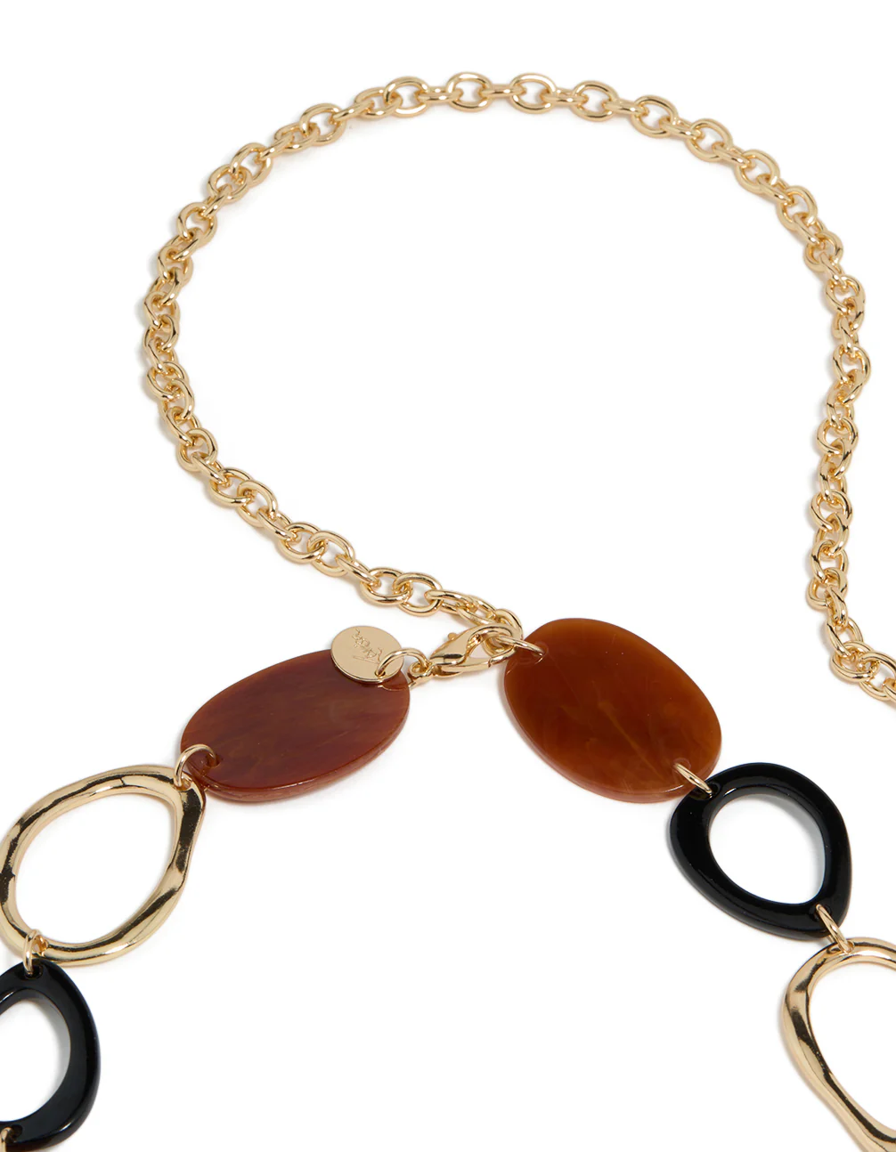 Gold, Black Coated Metal & Acrylic Link Belt - Image 3