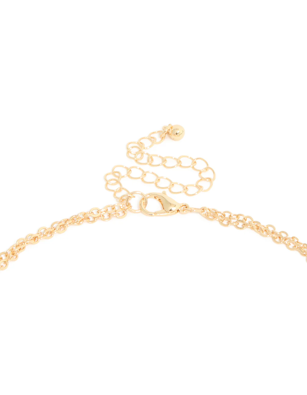 Gold Blue & Raffia Beaded Layered Necklace - Image 3