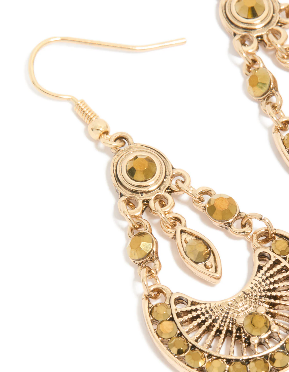 Gold Boho Dangly Drop Earrings - Image 4