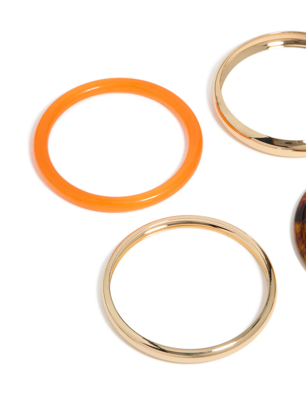 Gold & Brown Acrylic Bangles 4-Pack - Image 2