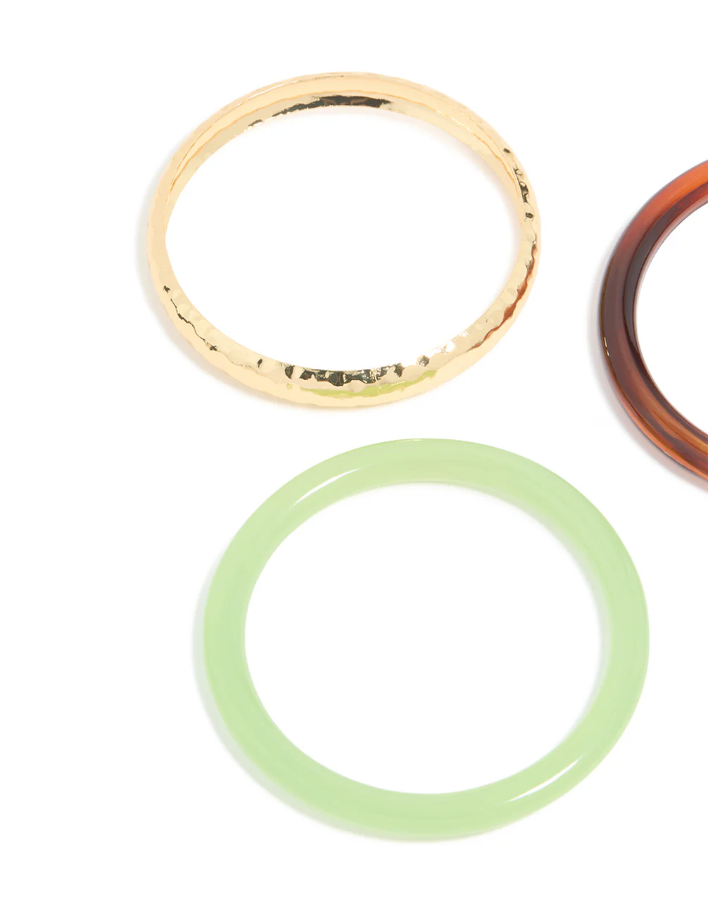 Gold Brown & Green Acrylic Bangles 3-Pack - Image 2
