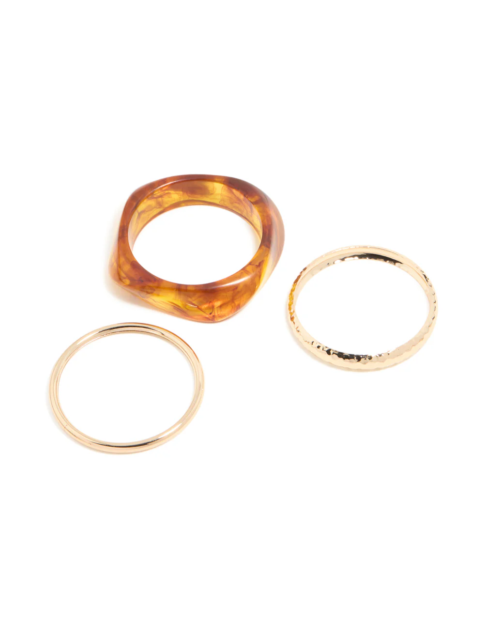 Gold & Brown Organic Acrylic Bangle Pack