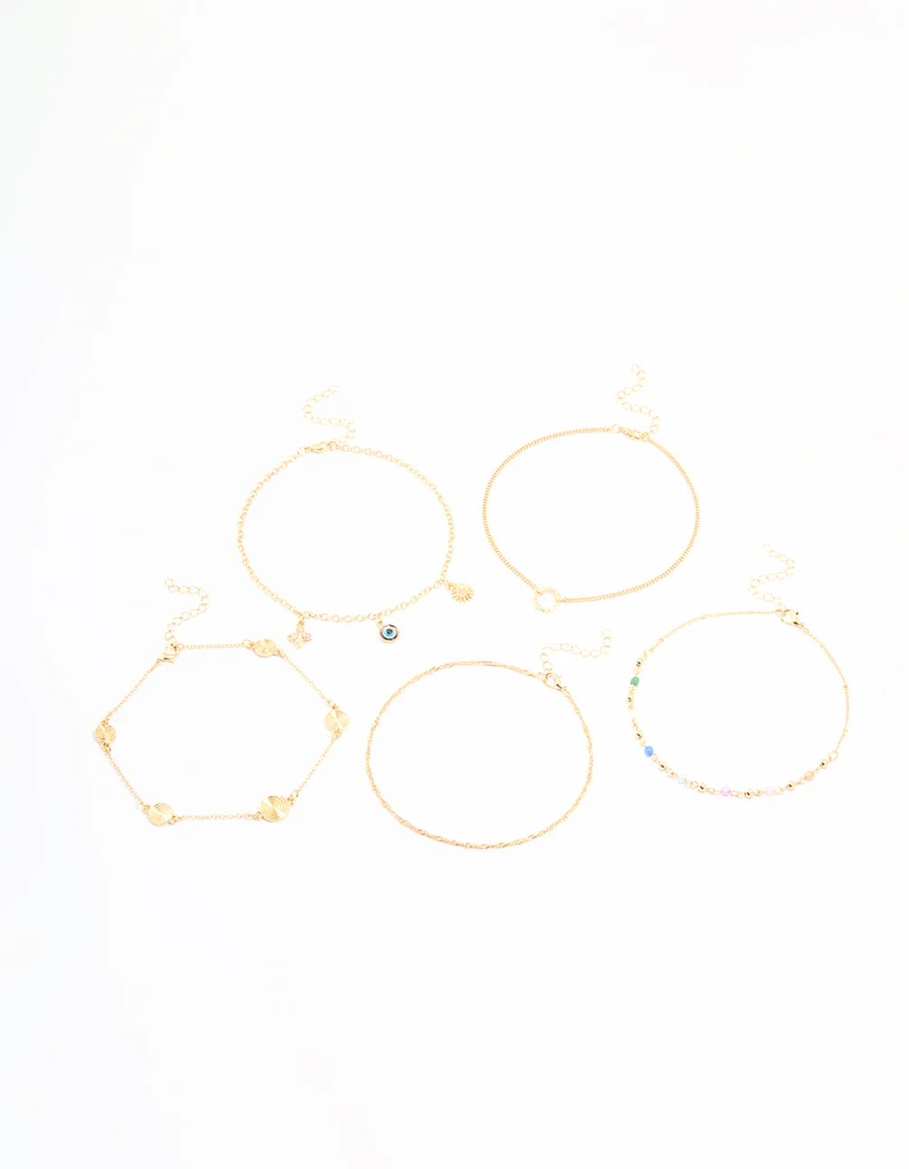 Gold Celestial Charm Choker Necklaces 5-Pack
