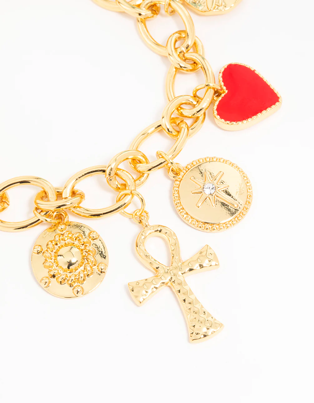 Gold Plated Chunky Cross Charm Bracelet - Image 2