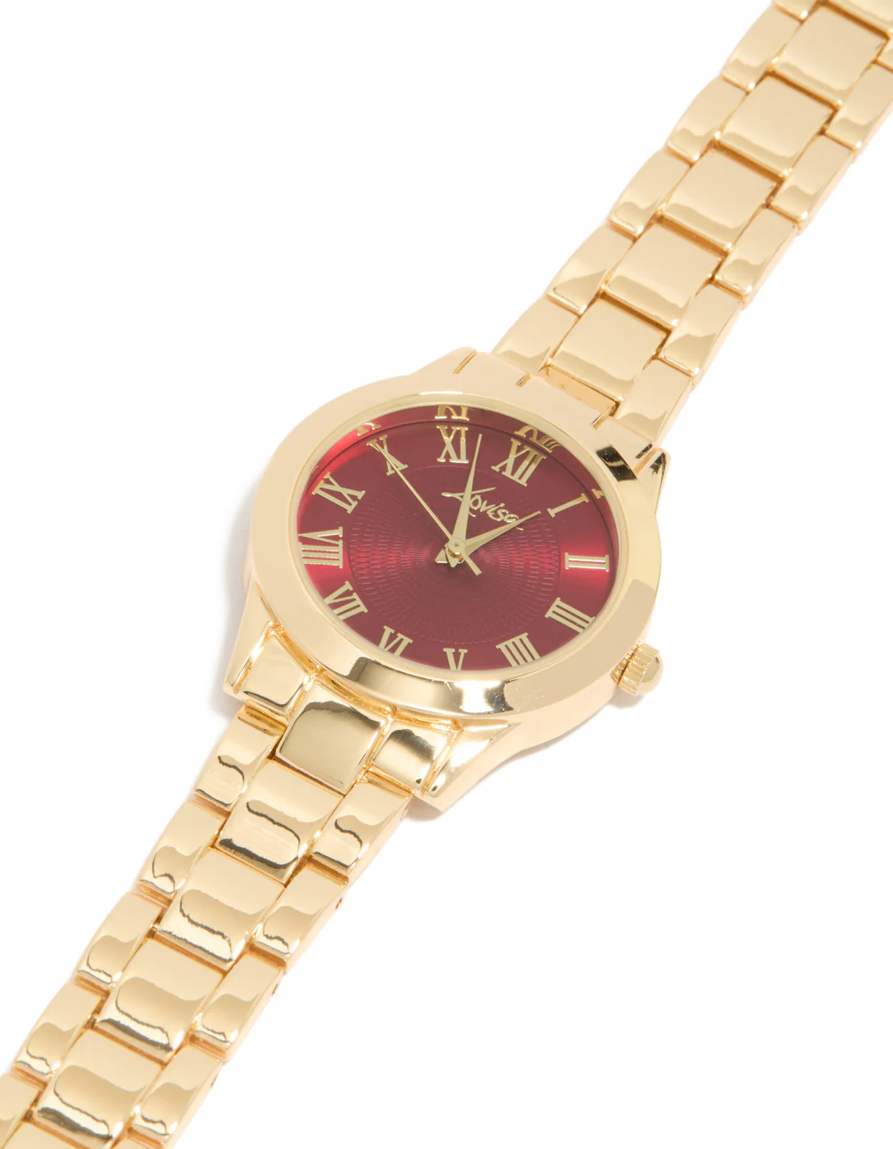 Gold Classic Red Roman Numeral Watch