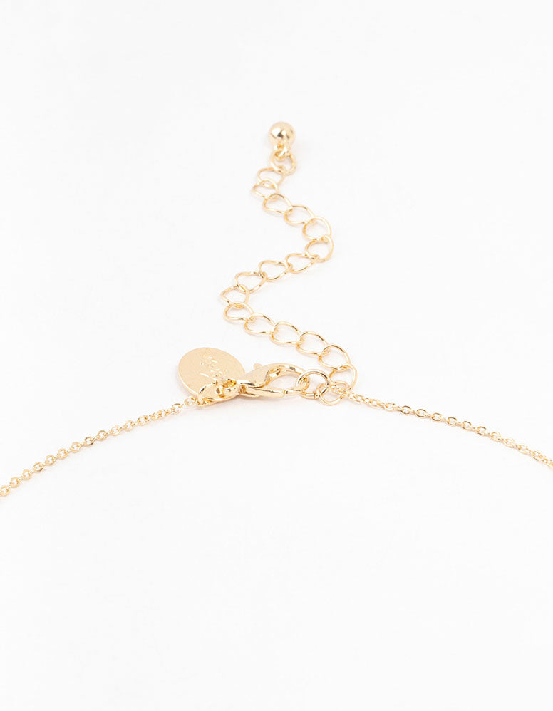 Gold Clover Pave Cubic Zirconia Pendant Necklace - Image 3