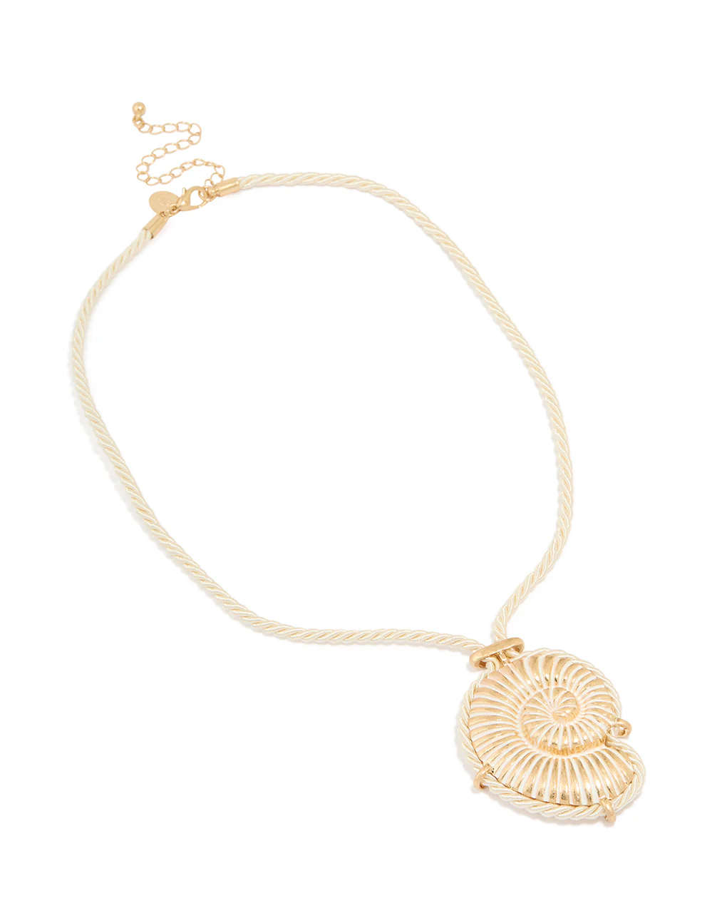 Gold Cord Shell Pendant Necklace - Image 2
