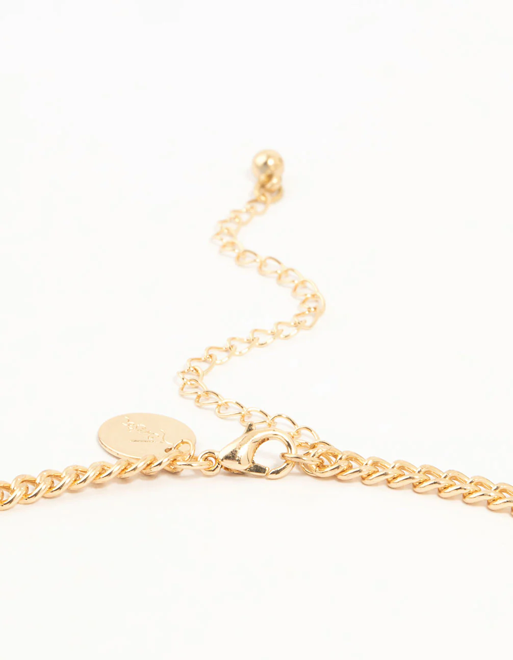Gold Cubic Zirconia Chain Oval Stone Necklace - Image 5