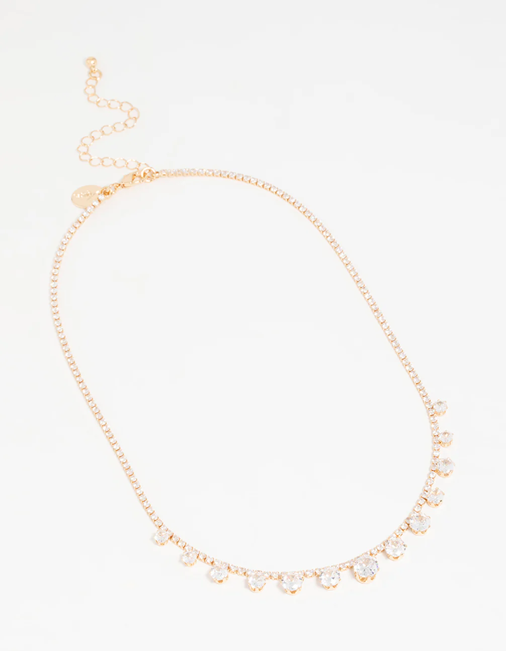 Gold Cubic Zirconia Graduating Round Necklace - Image 2
