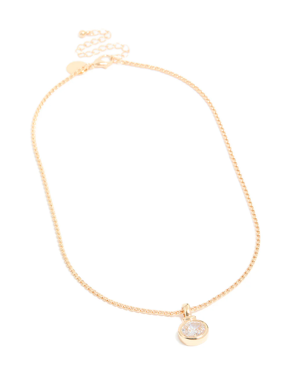 Gold Cubic Zirconia Pendant Necklace - Image 4