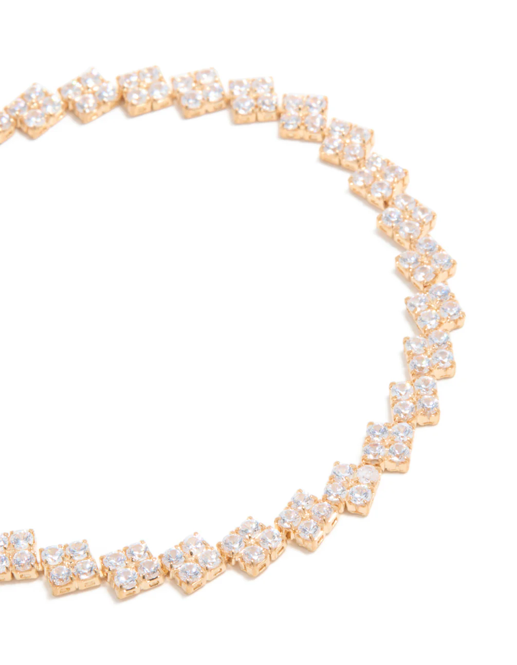 Gold Cubic Zirconia Rectangular Tennis Bracelet - Image 4