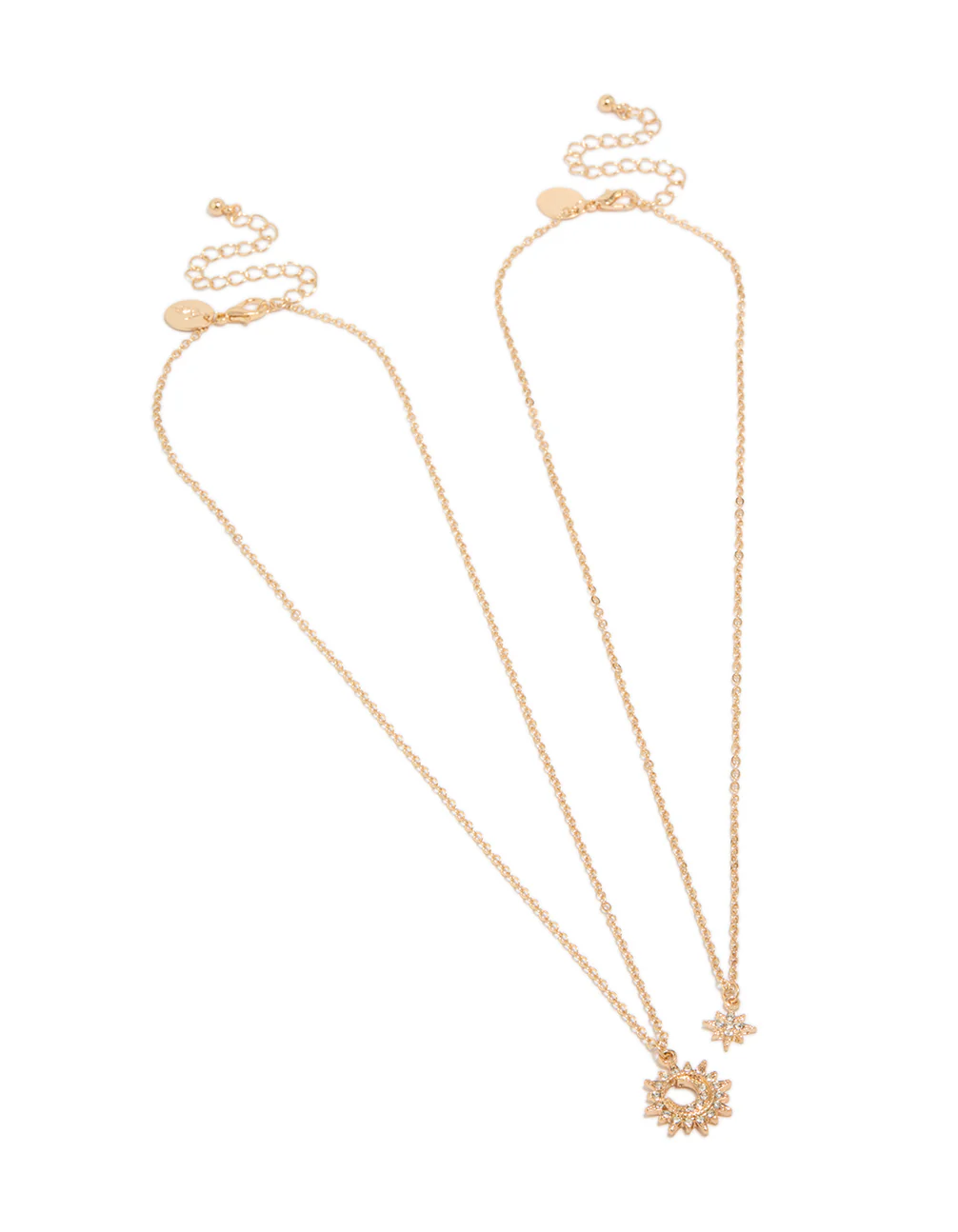 Gold Diamante Celestial Necklaces 2-Pack - Image 2