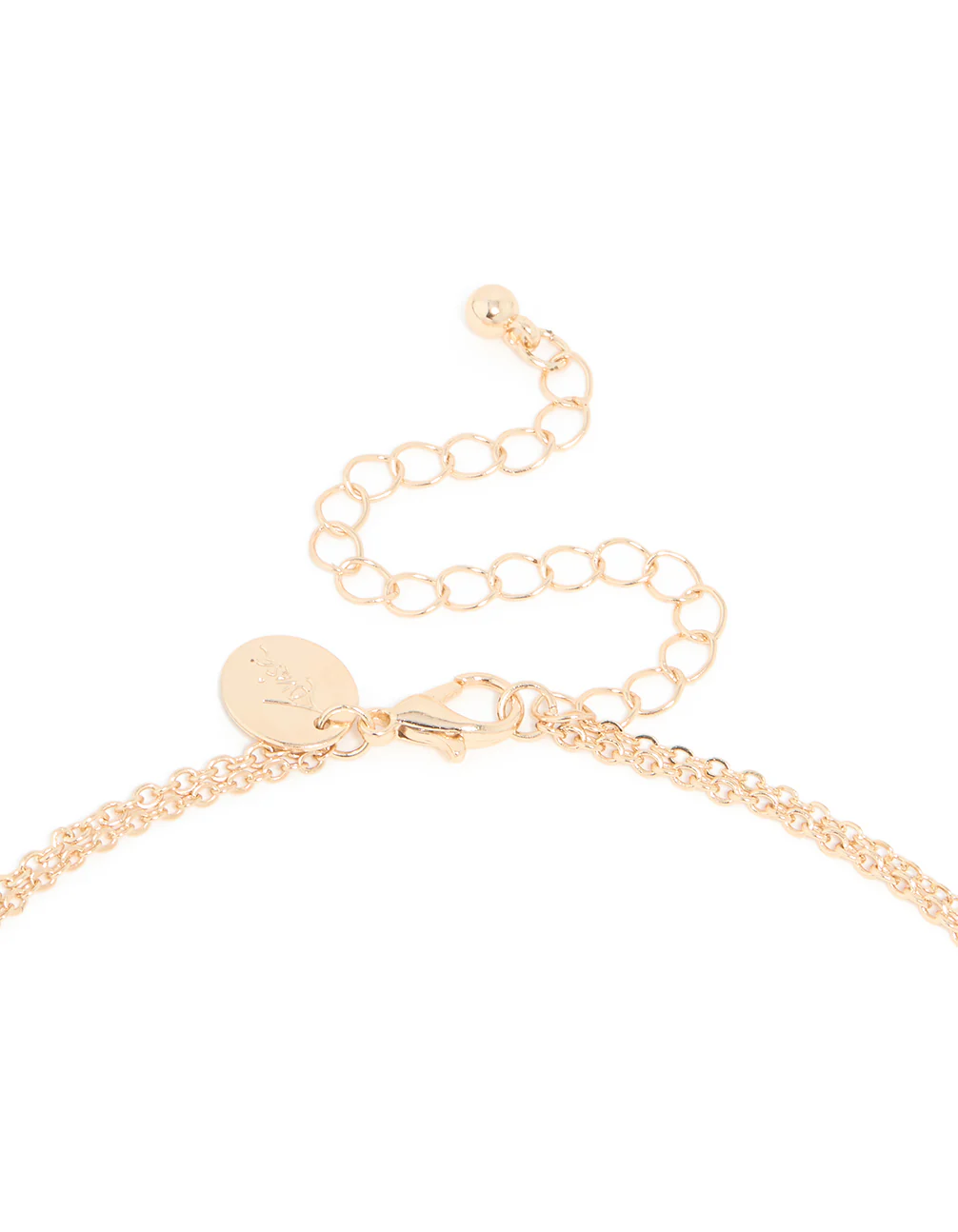 Gold Diamante Circle Pendant Layered Necklace - Image 3