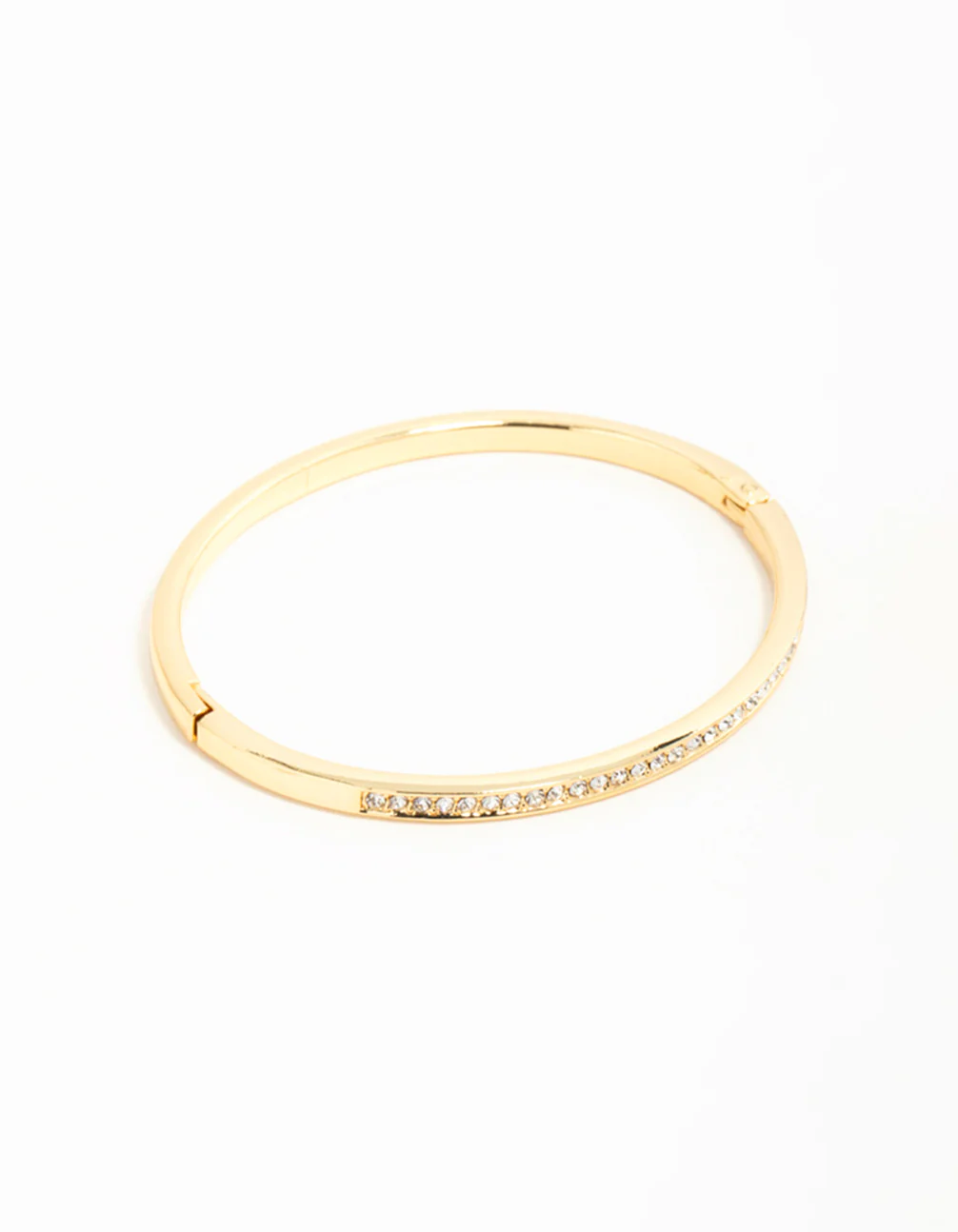 Gold Diamante Hinged Bangle