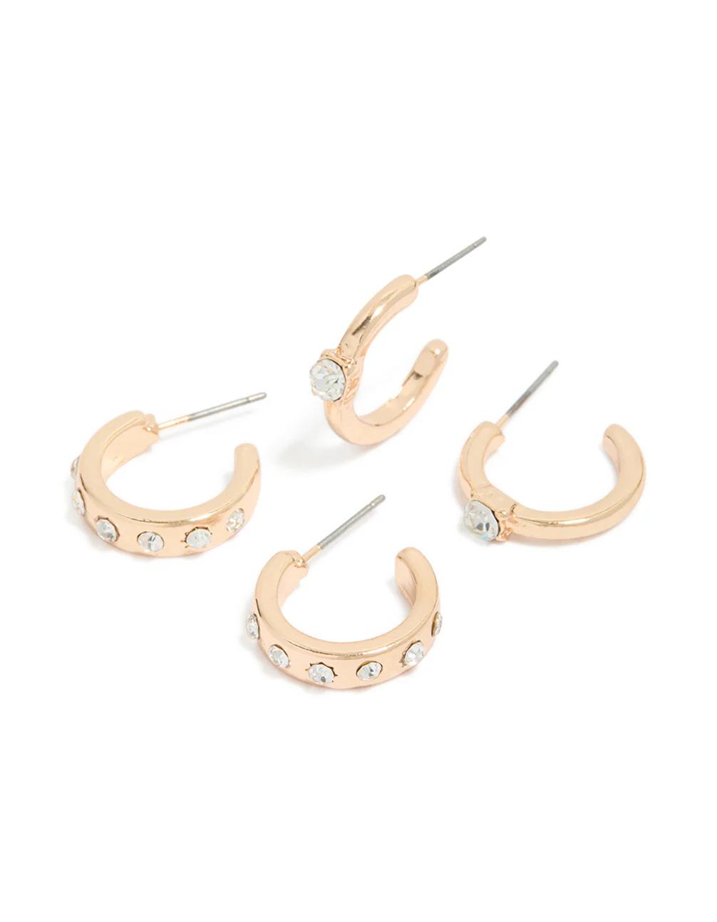 Gold Diamante Hoop Earrings 2-Pack