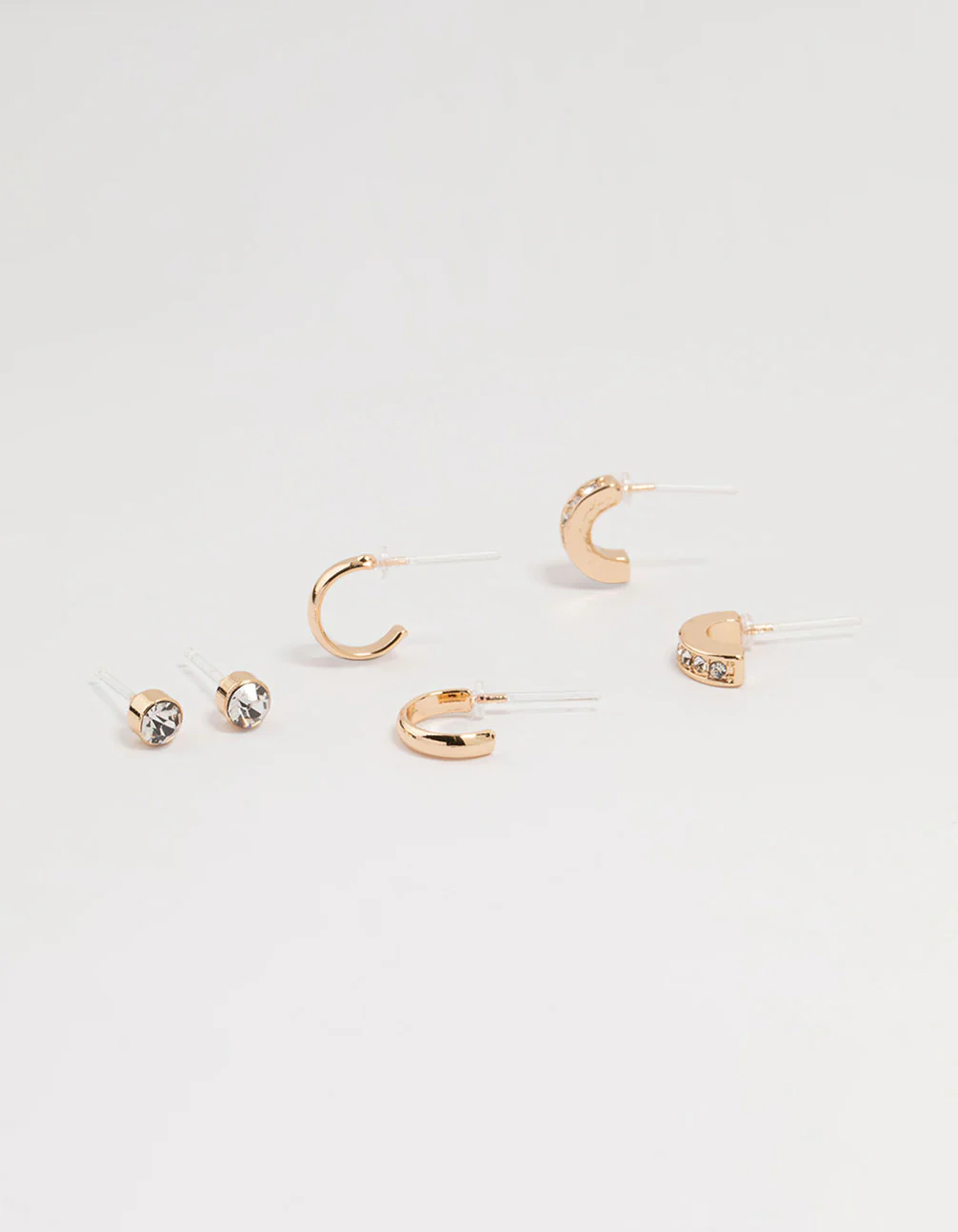 Gold Diamante Hoop Earrings 3-Pack