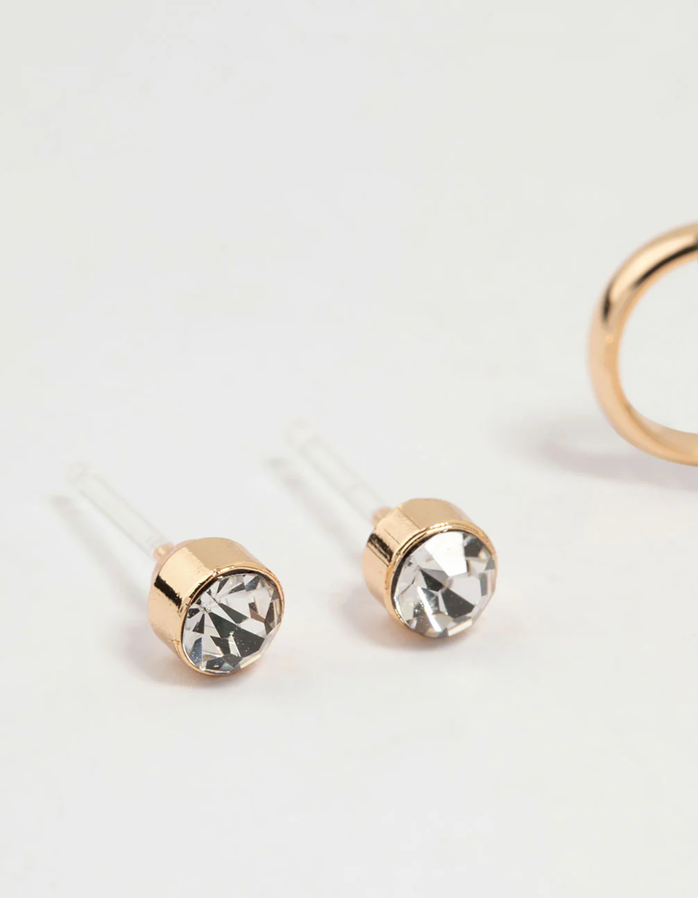 Gold Diamante Hoop Earrings 3-Pack - Image 4