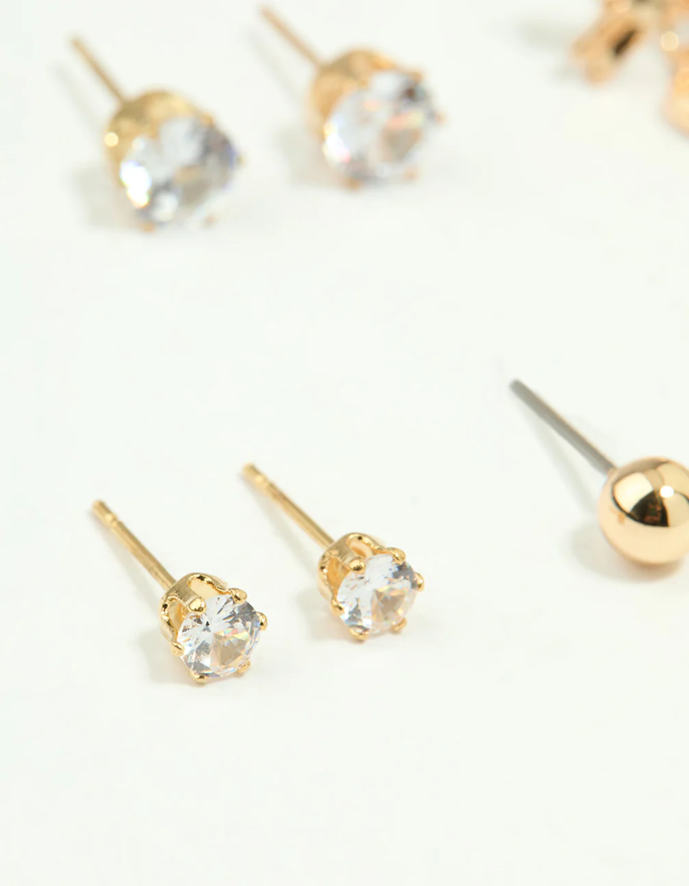 Gold Diamante Hoop & Stud Earrings 7-Pack - Image 2