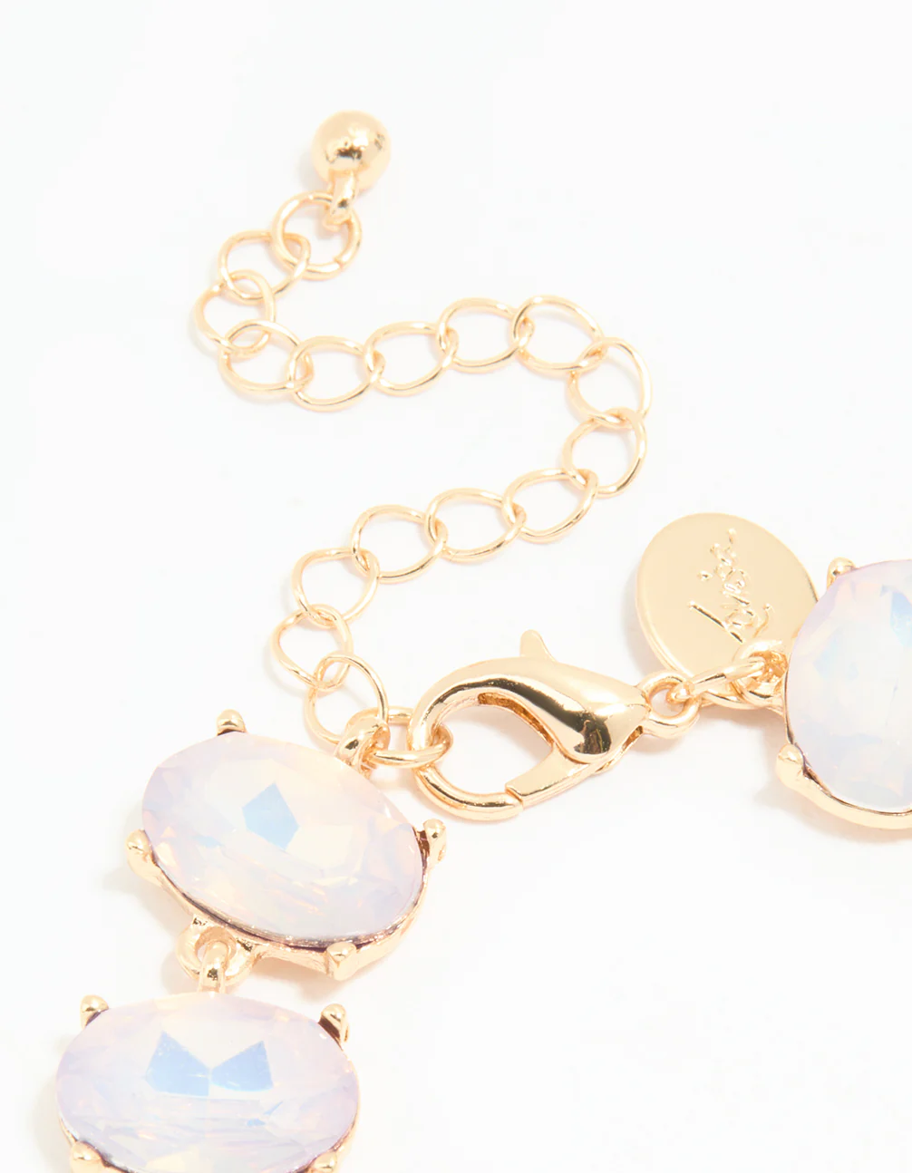 Gold Diamante Iridescent Oval Bracelet - Image 3