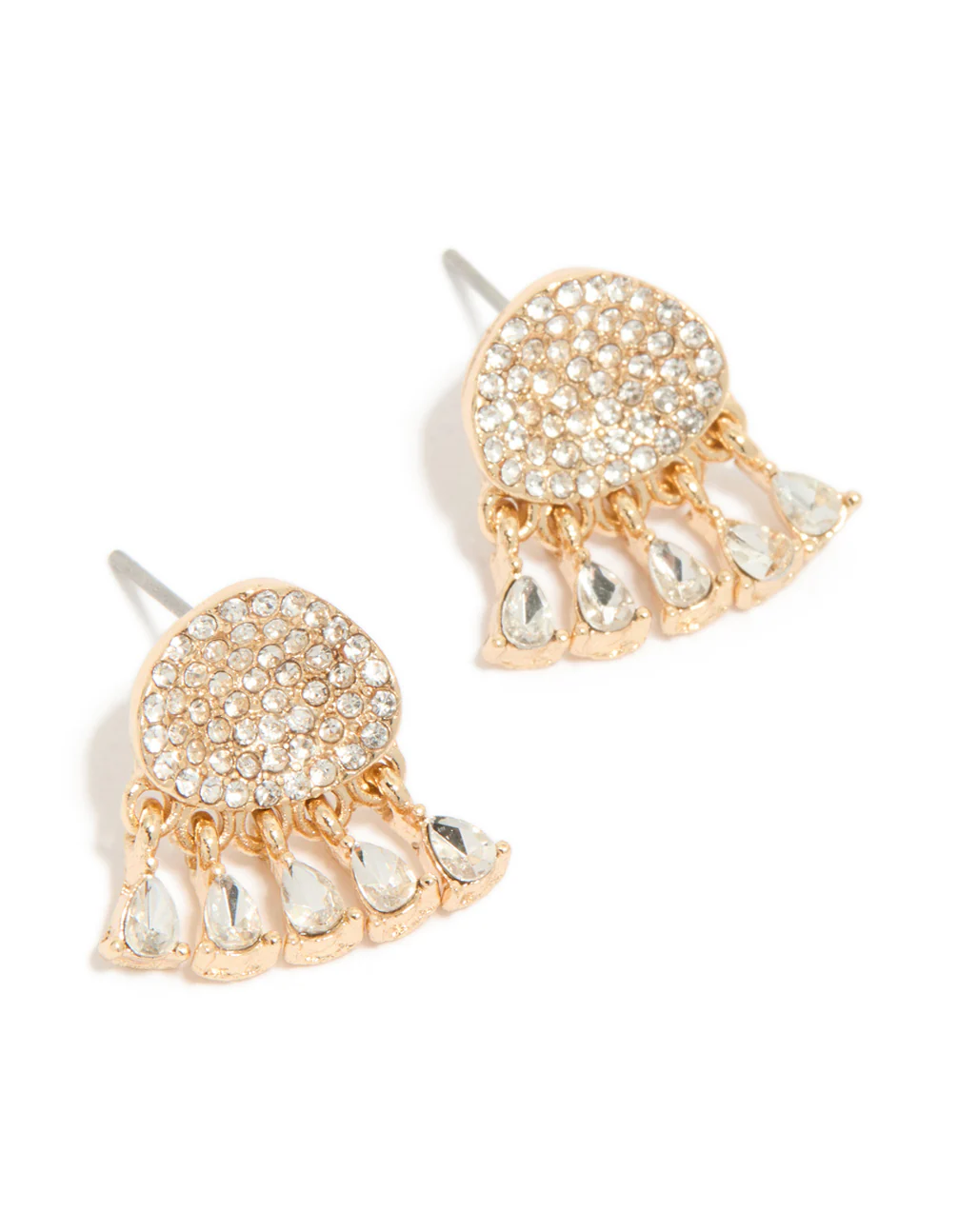 Gold Diamante Jellyfish Stud Earrings - Image 2