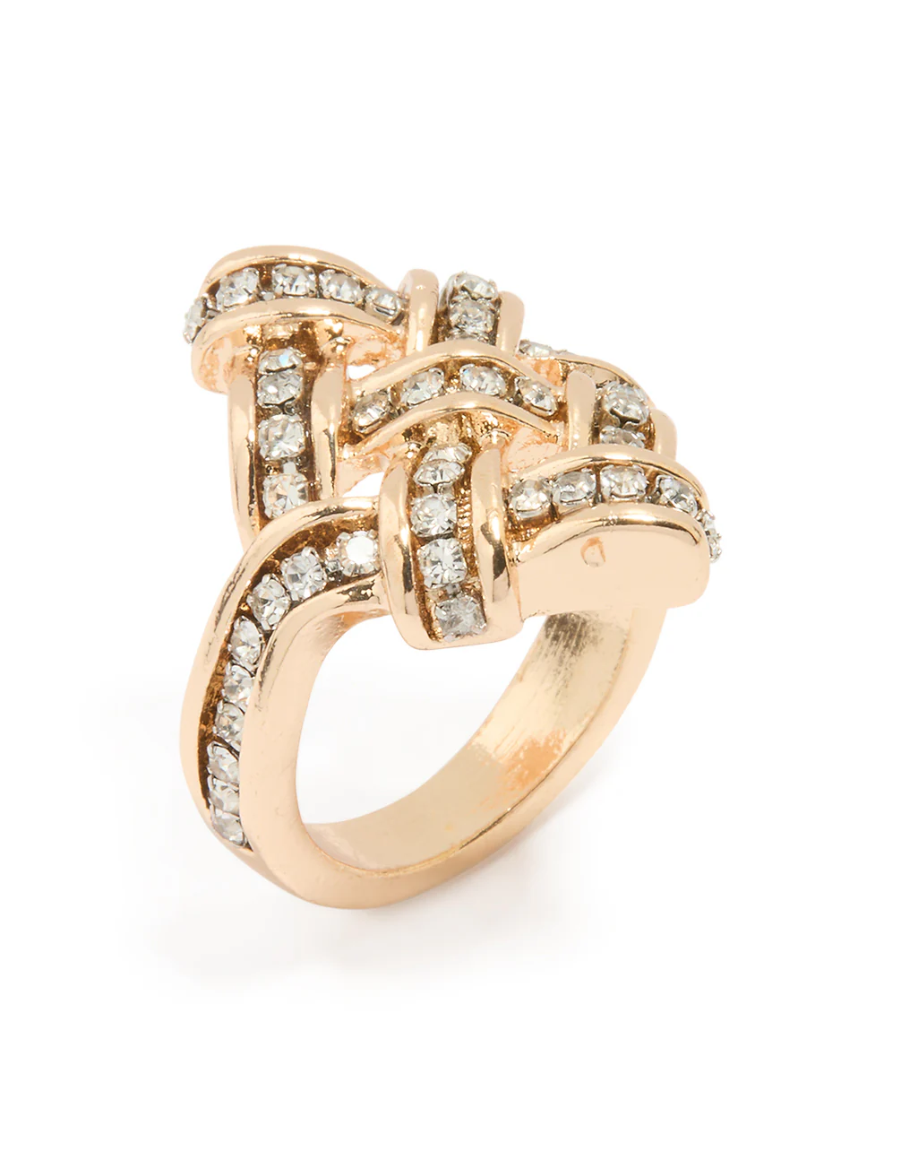 Gold Diamante Knot Statement Ring - Image 2