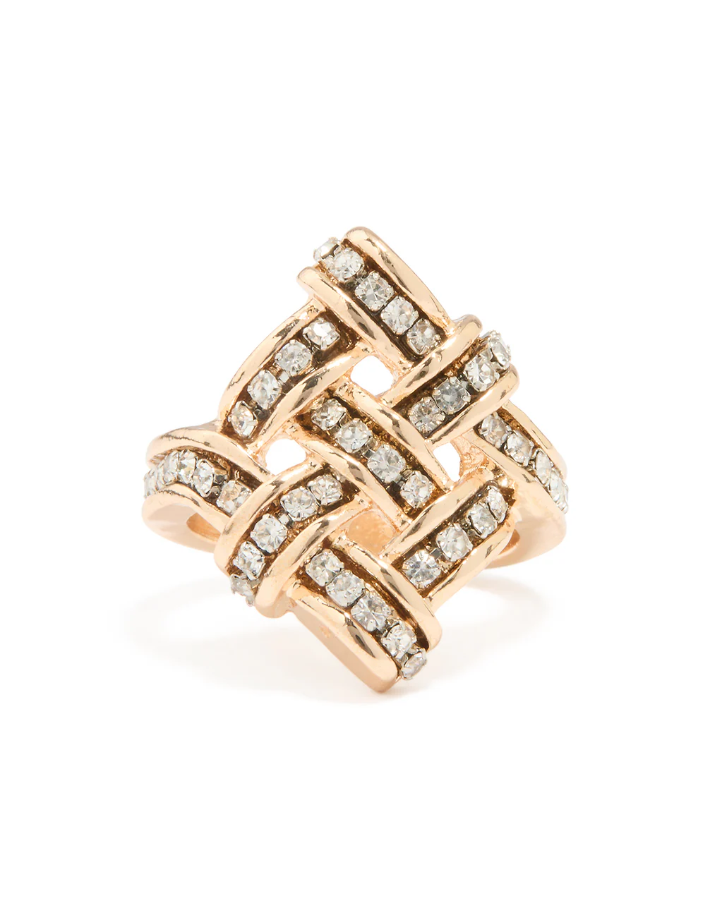 Gold Diamante Knot Statement Ring - Image 3