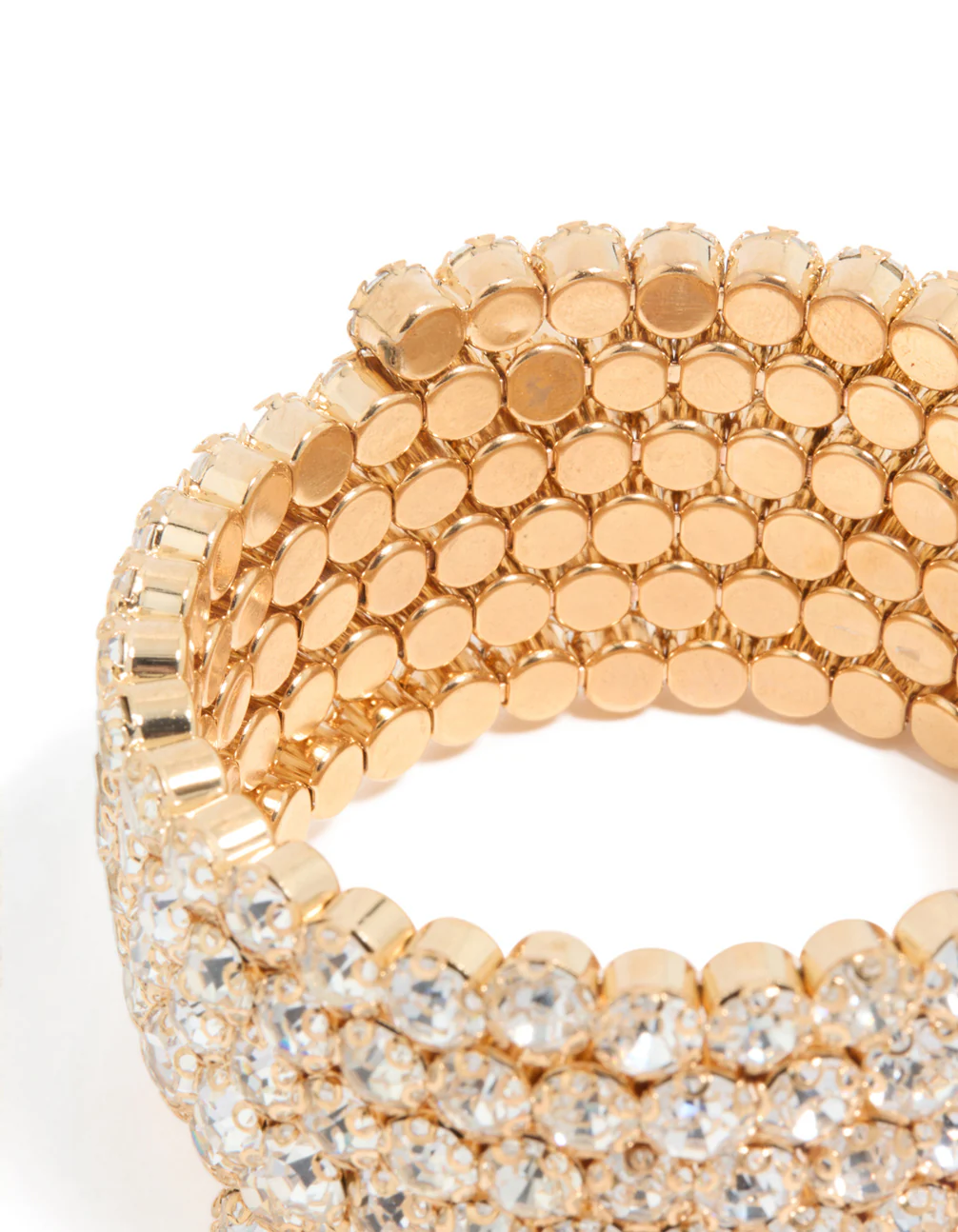 Gold Diamante Large Wrapped Bracelet - Image 3