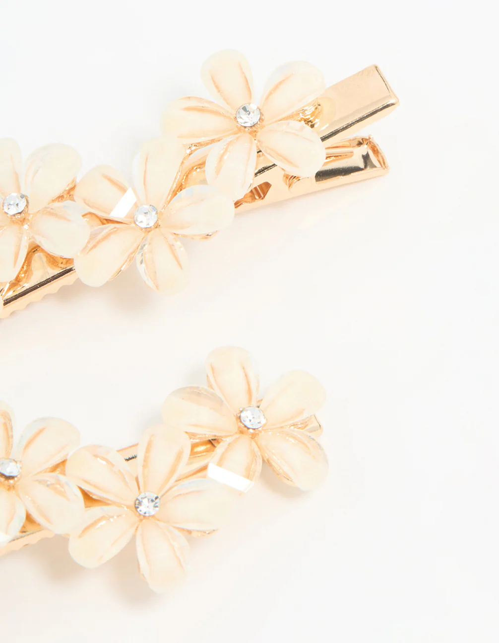 Gold Diamante Mini Flower Clips 2-Pack - Image 3